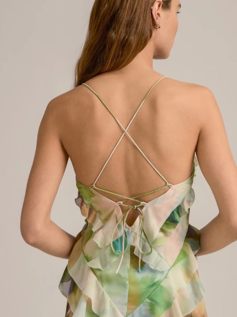 NEW $298 Favorite Daughter The Who Me botanical Ruffle maxi dress women sz XXS - Picture 4 of 10